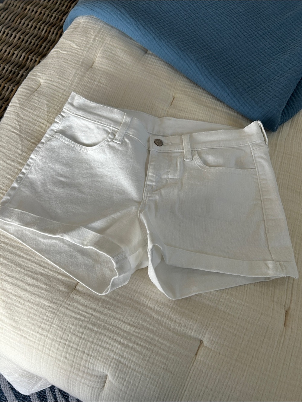 Old Navy White Denim Roll Cuff Shorts